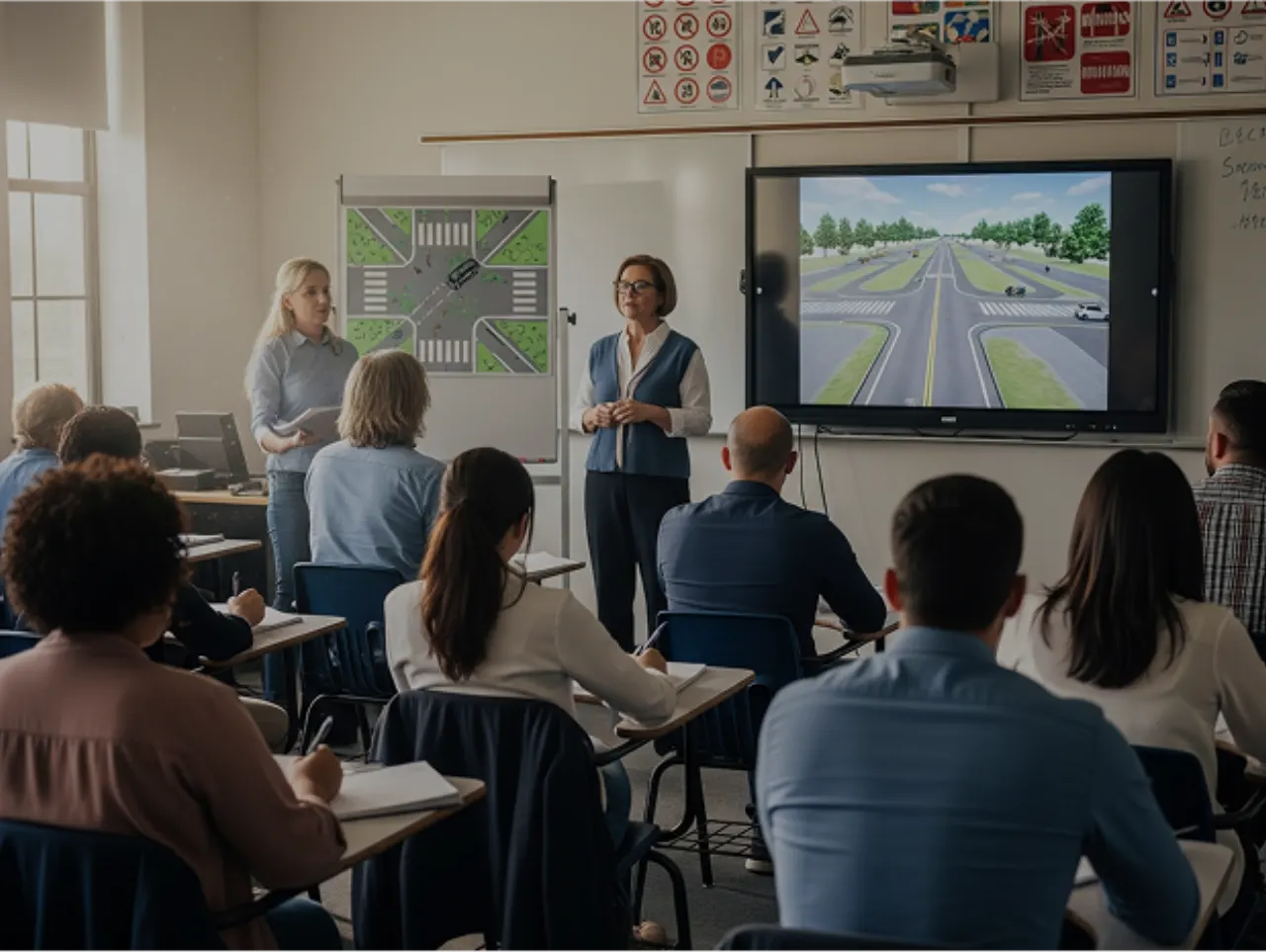 Ohio adults in Class D driver education classroom